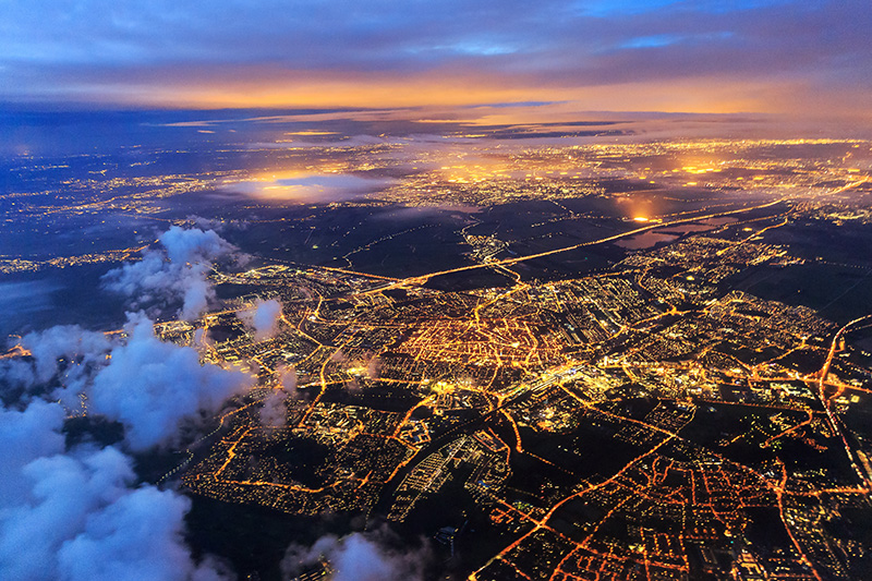 City Electrical Grid at Night